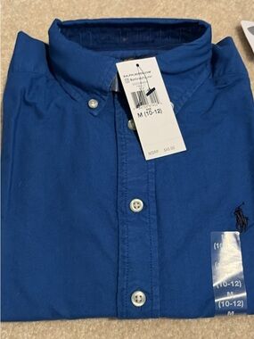 Ralph Lauren Boys Button-Down Shirt in Royal Blue size 10/12 new with tags